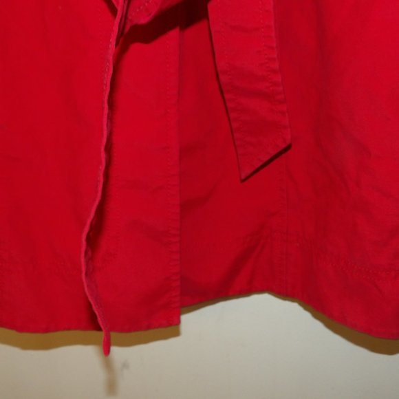 GUC Talbots Red Belted Parka Coat Sz 14 - Picture 5 of 7